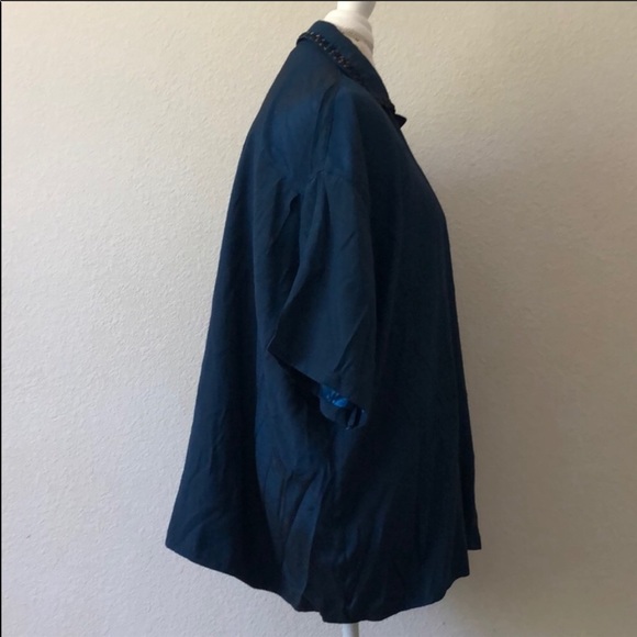 WeBeBop Beaded Dark Blue Button Up Top - Picture 4 of 7